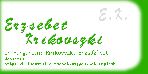 erzsebet krikovszki business card